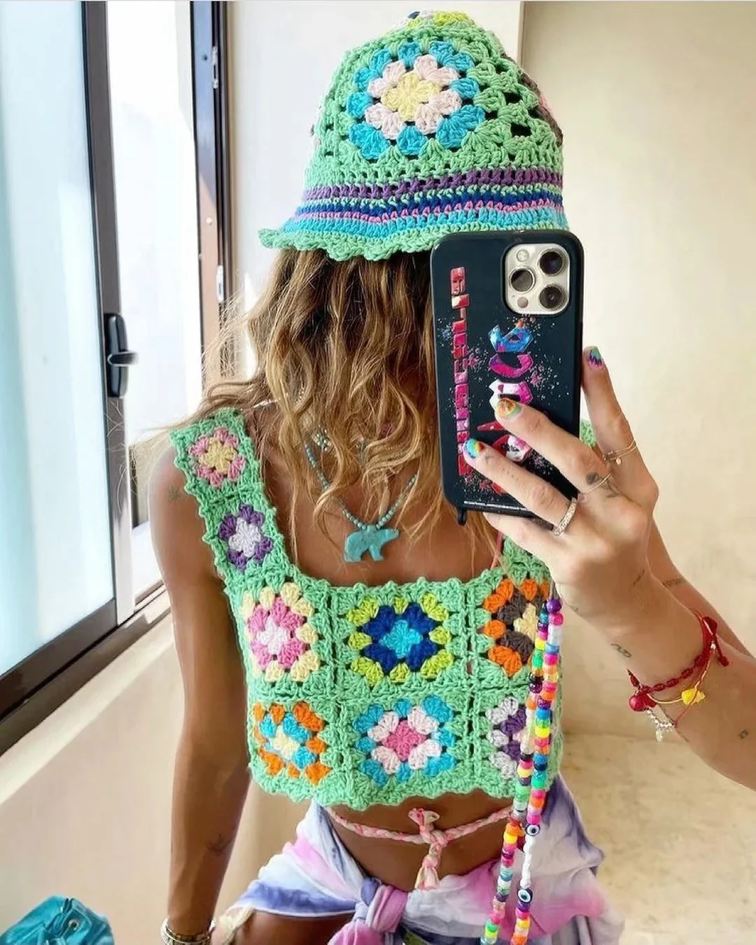 Crochet Rainbow Crop Top - Image 5