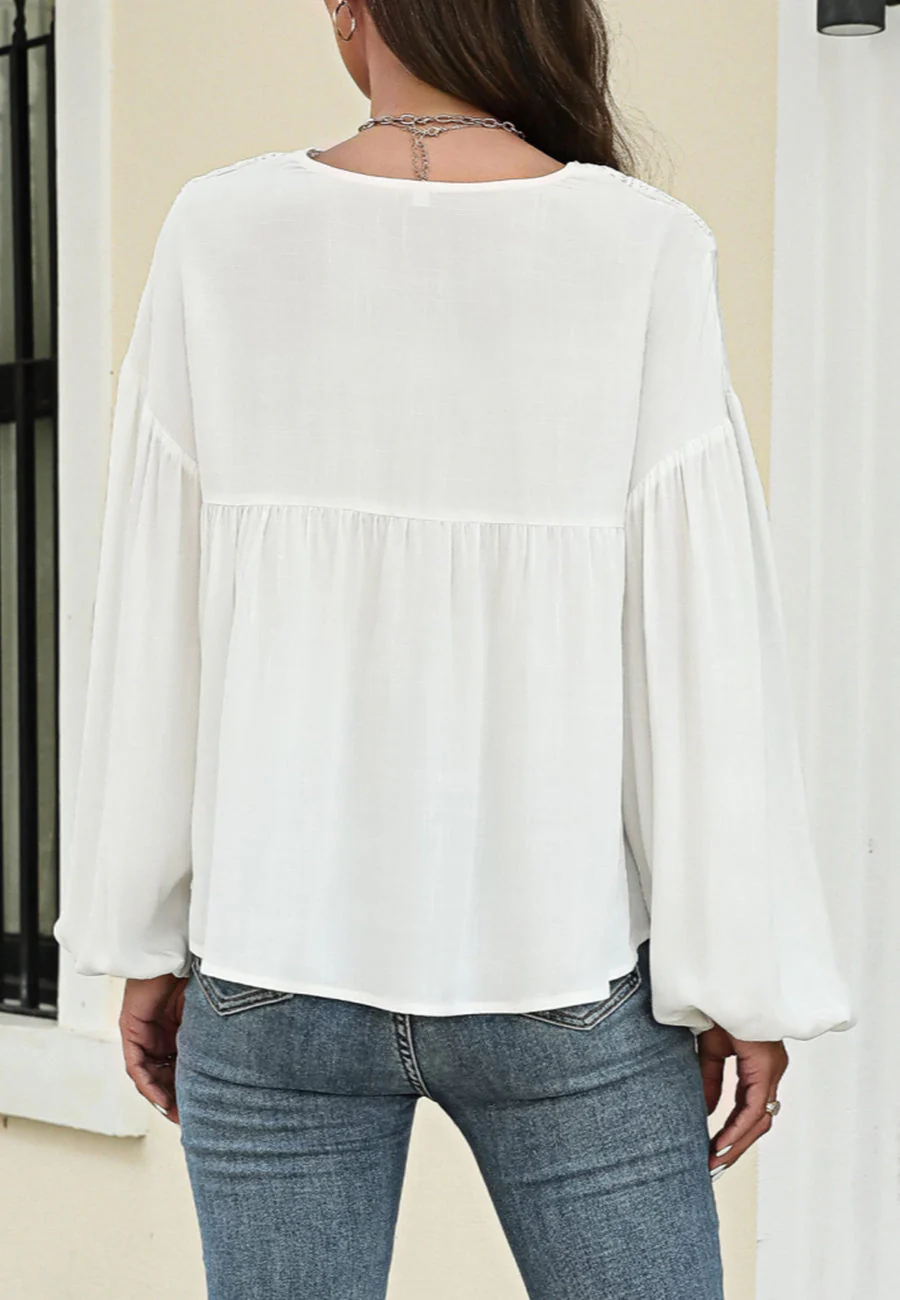Crochet Trim Bohemian Blouse - Image 10
