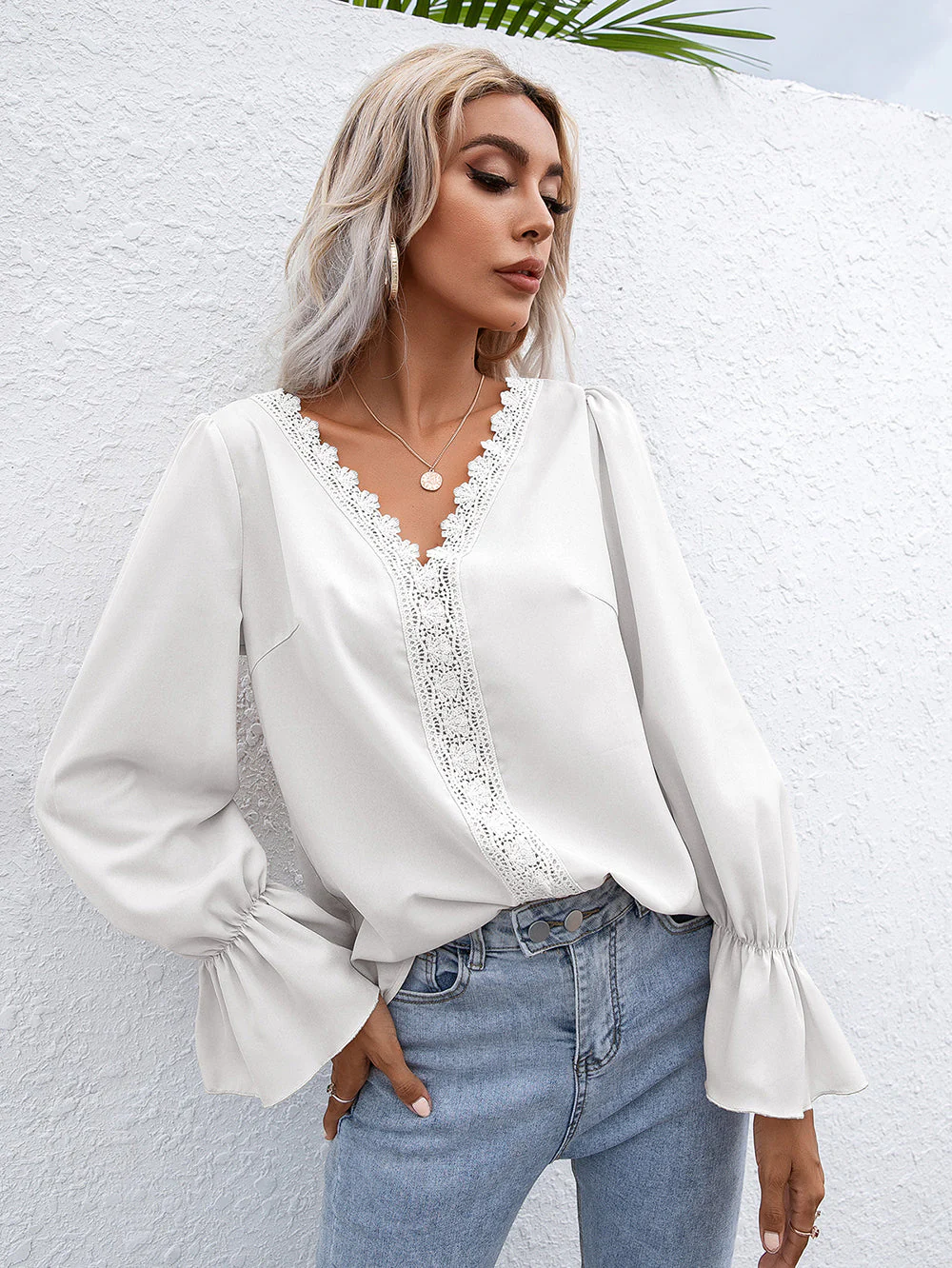 Crochet Trim Ruffle Poet Long Sleeve - Image 10
