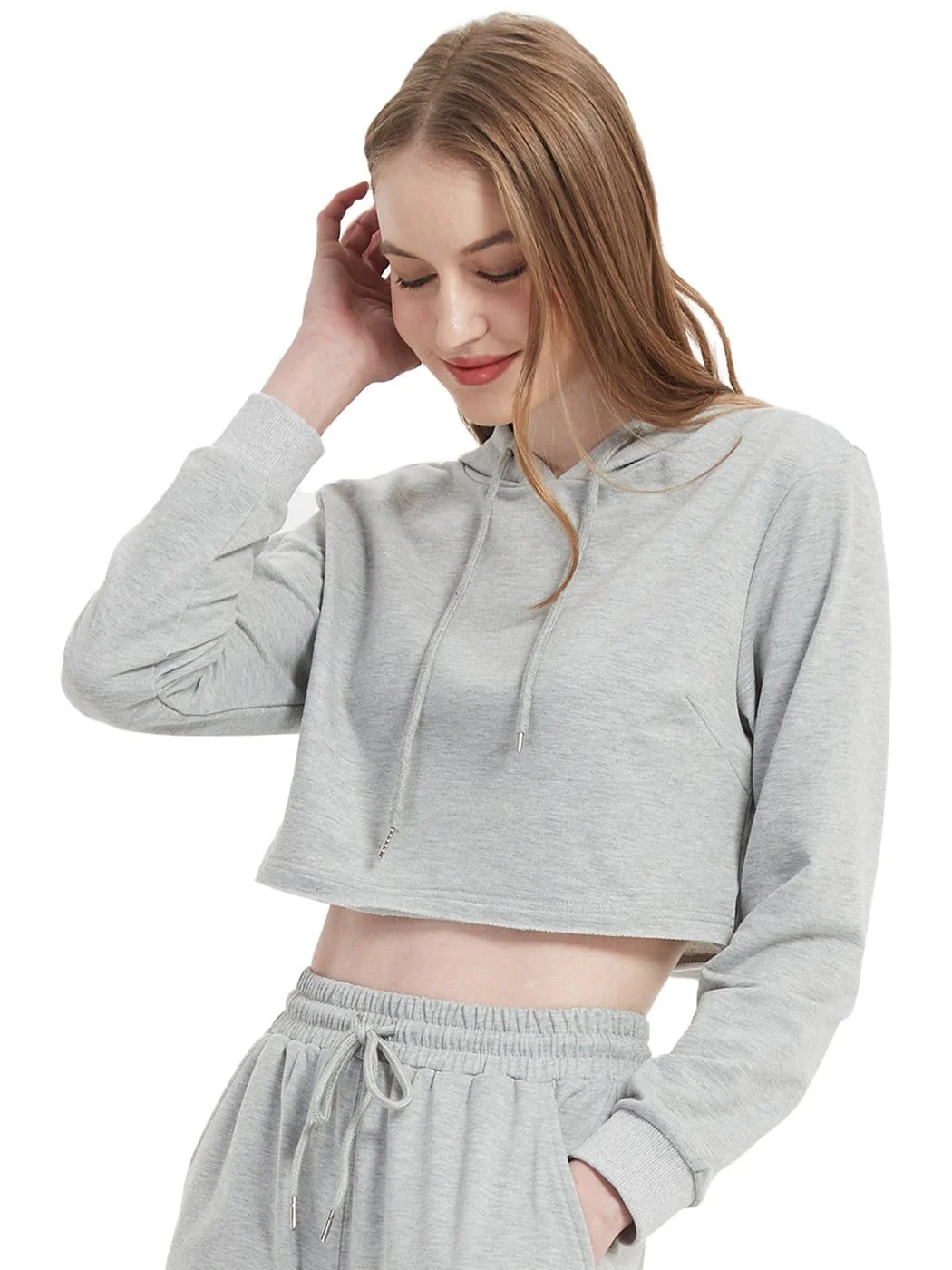 Crop Top Sweatshirt Long Sleeve Hoodie Pullover - Image 10