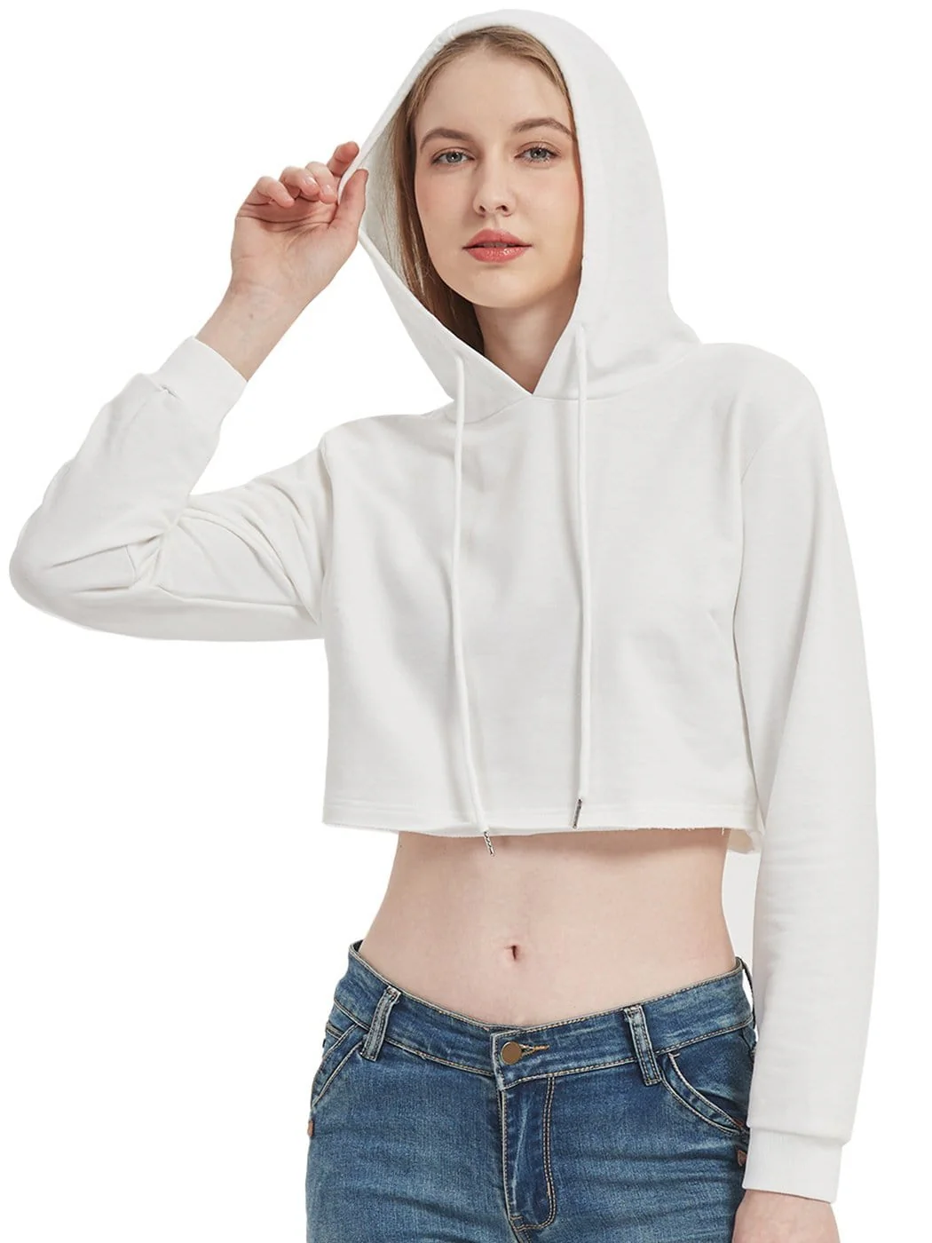 Crop Top Sweatshirt Long Sleeve Hoodie Pullover - Image 16