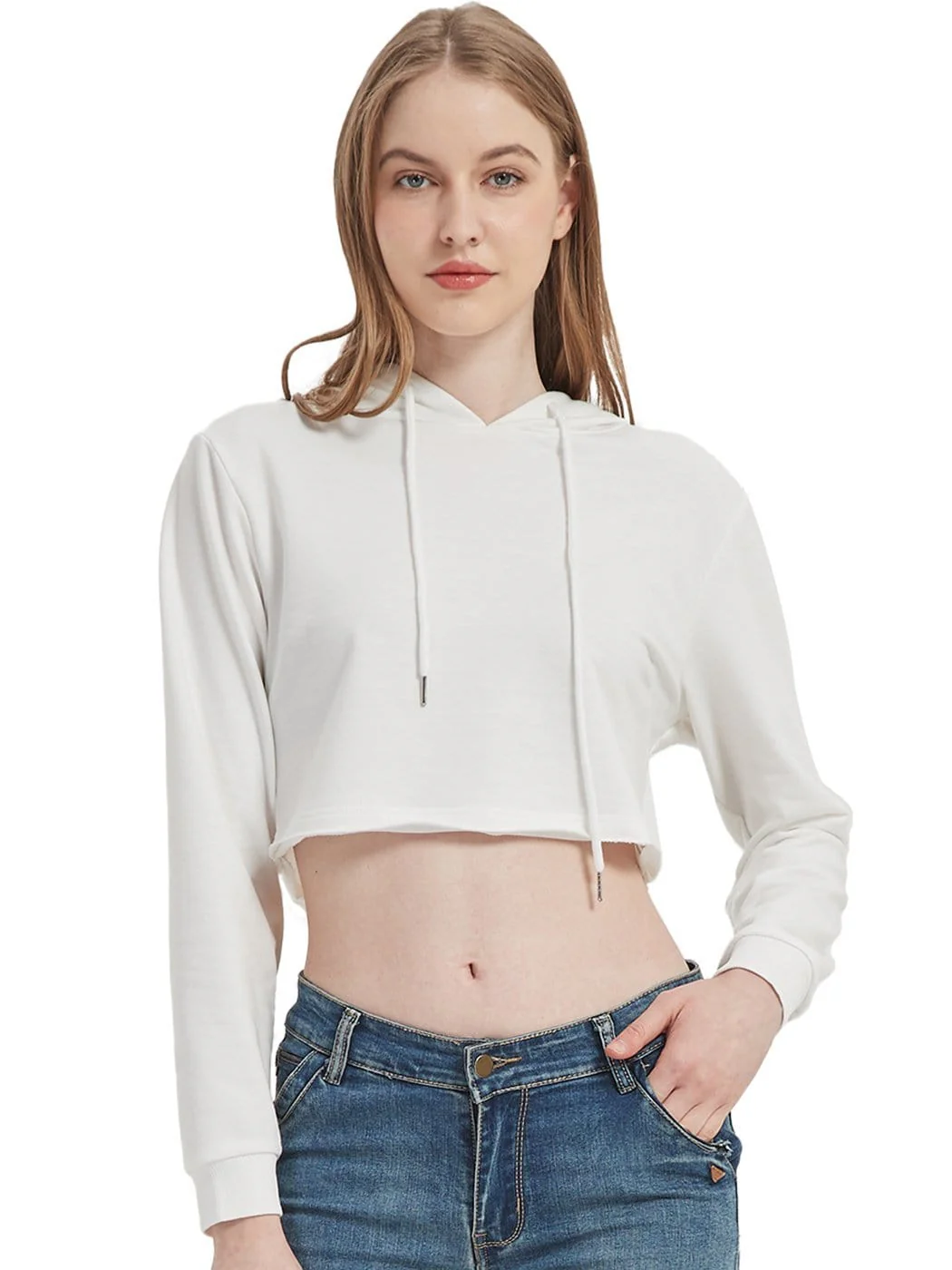 Crop Top Sweatshirt Long Sleeve Hoodie Pullover - Image 17