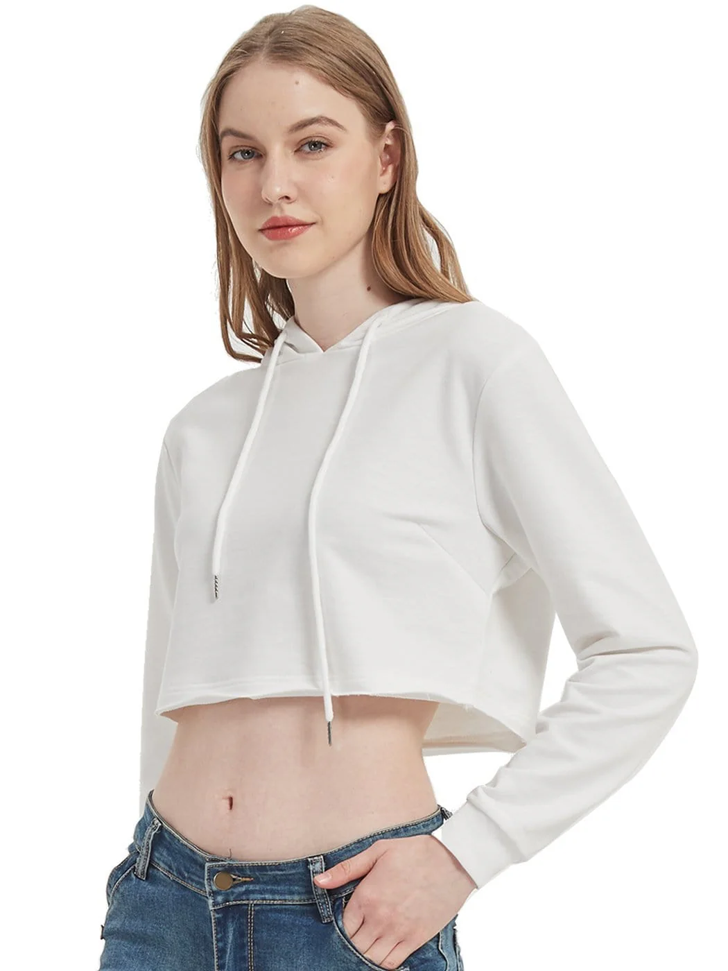 Crop Top Sweatshirt Long Sleeve Hoodie Pullover - Image 19