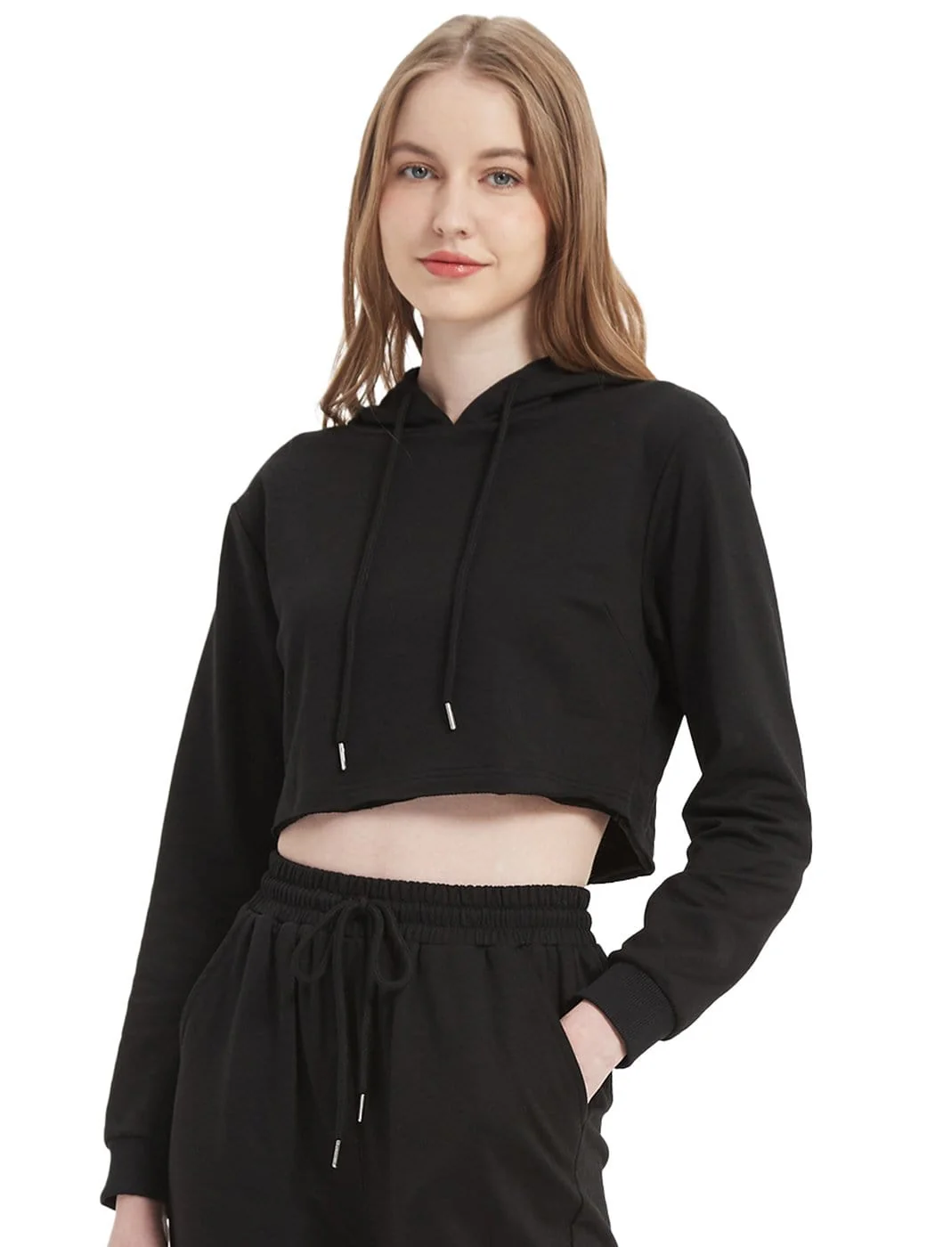 Crop Top Sweatshirt Long Sleeve Hoodie Pullover - Image 4