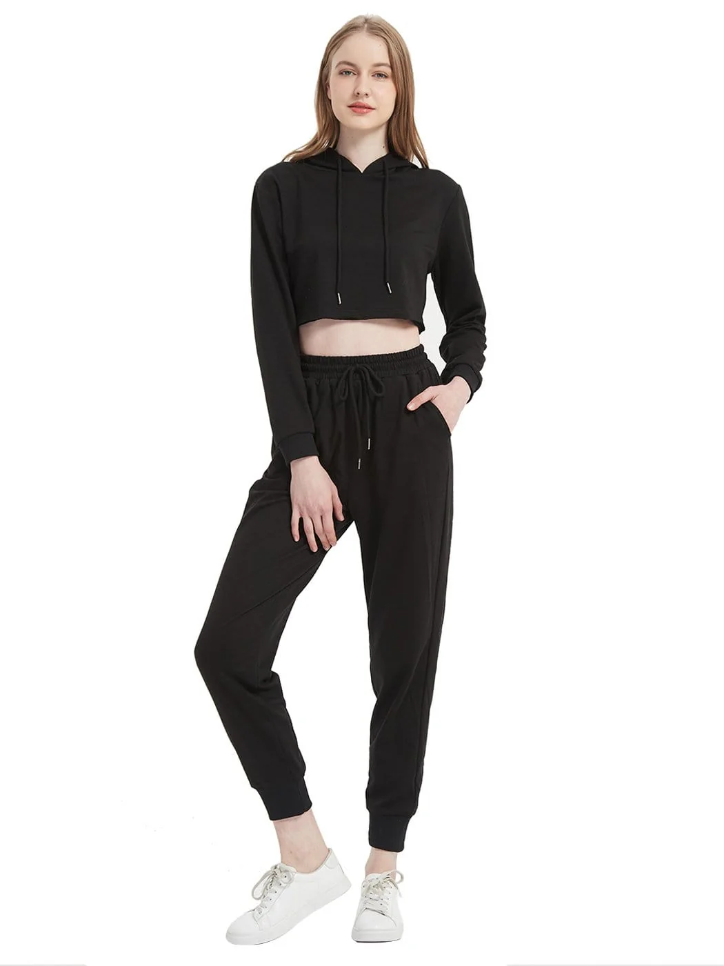 Crop Top Sweatshirt Long Sleeve Hoodie Pullover - Image 6