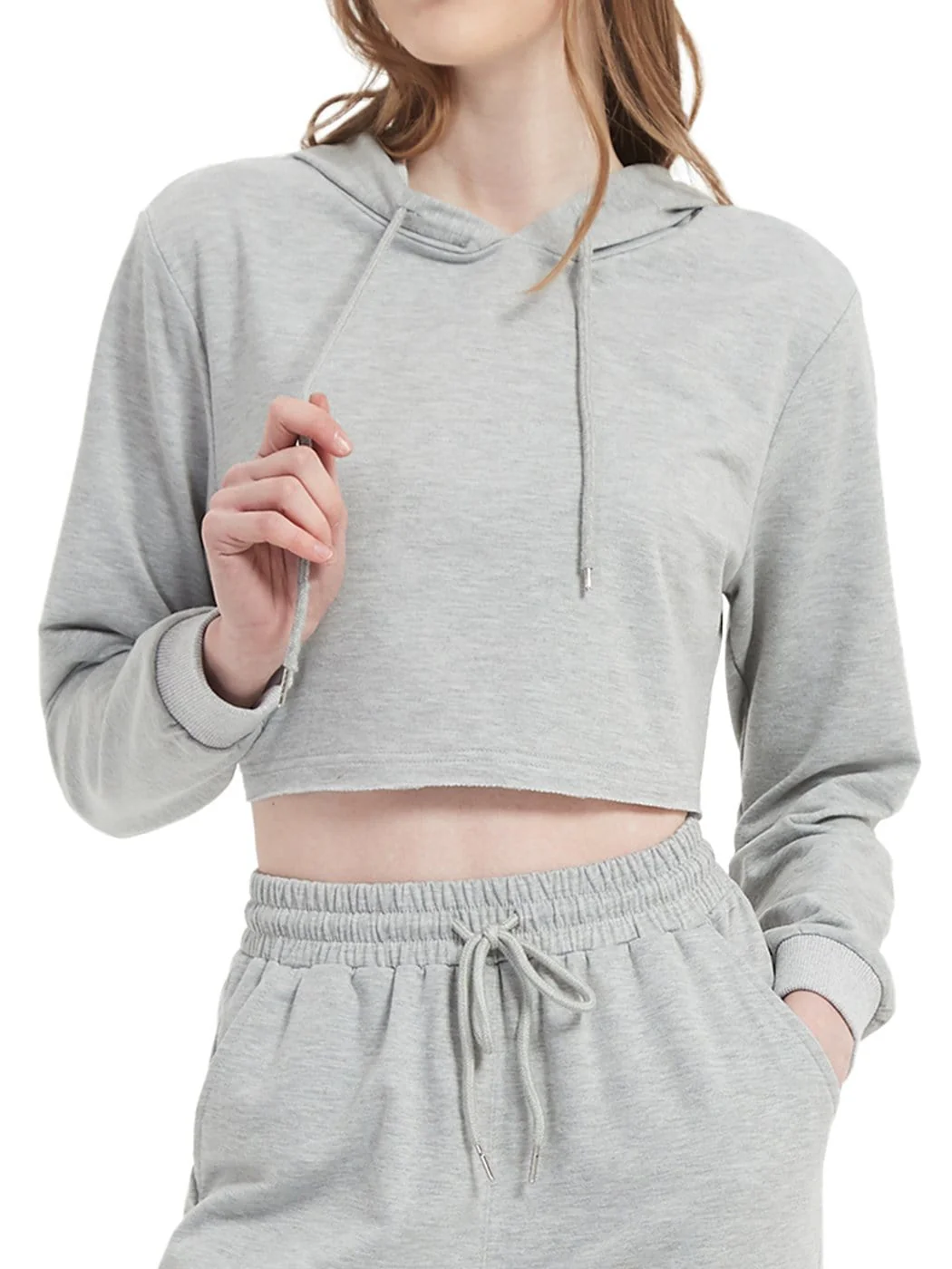 Crop Top Sweatshirt Long Sleeve Hoodie Pullover - Image 8