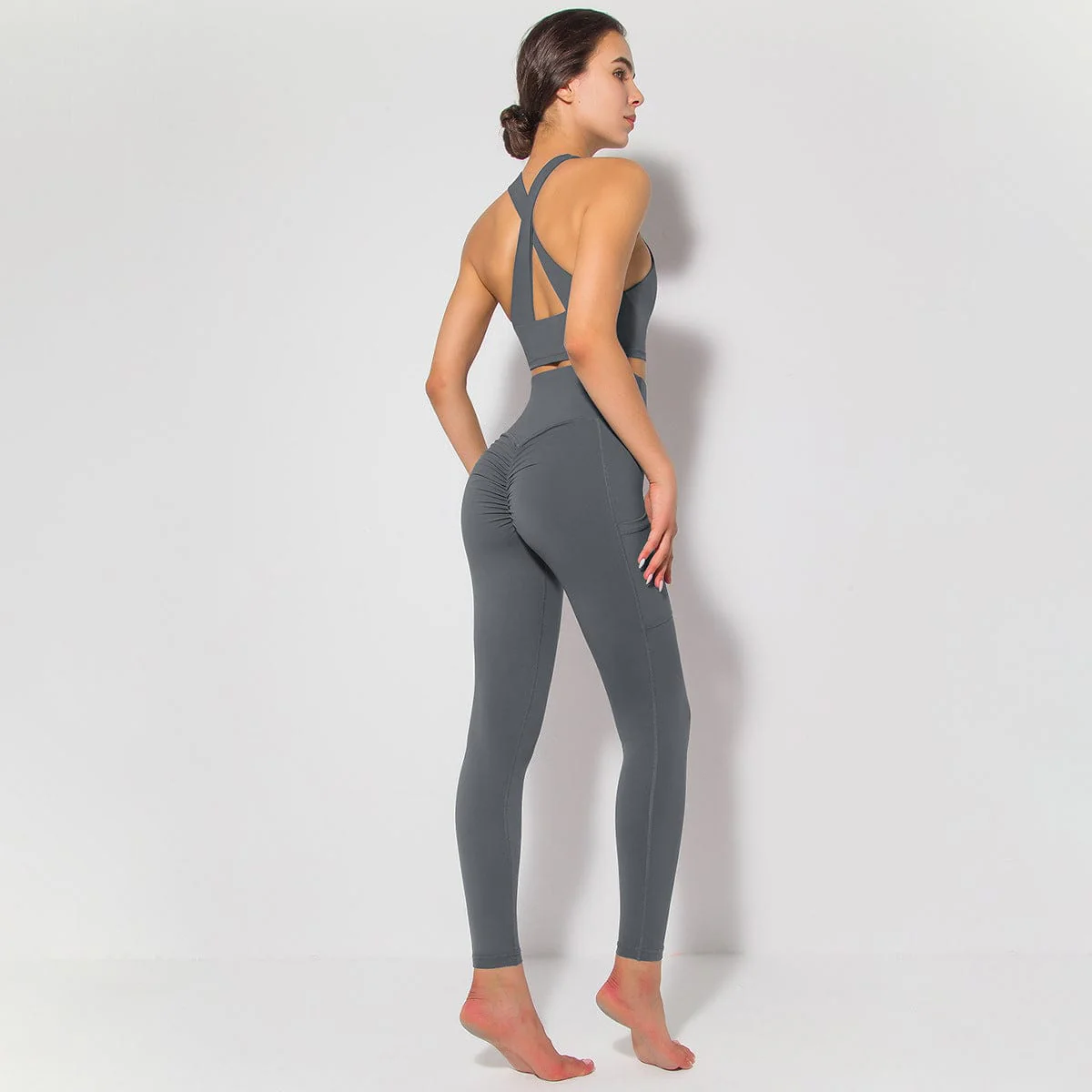 Cross Back Sports Bra & Sculpting Leggings Set - Image 12