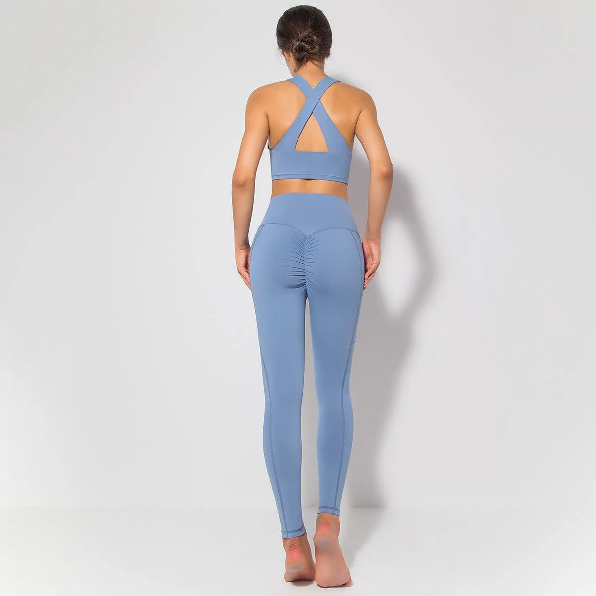 Cross Back Sports Bra & Sculpting Leggings Set - Image 15
