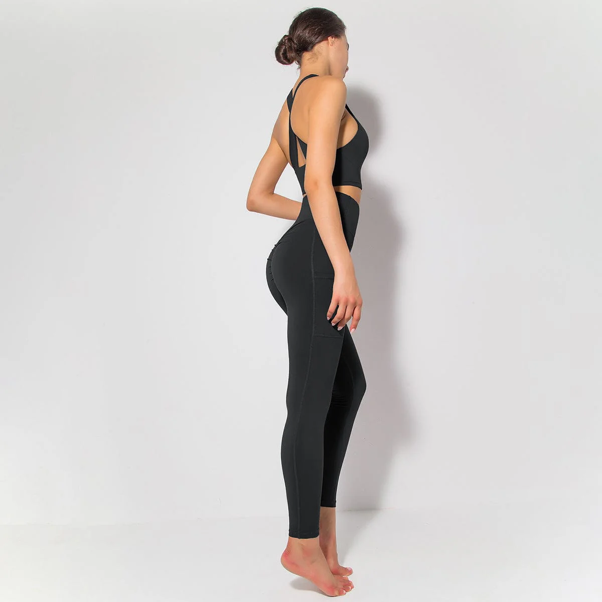 Cross Back Sports Bra & Sculpting Leggings Set - Image 2