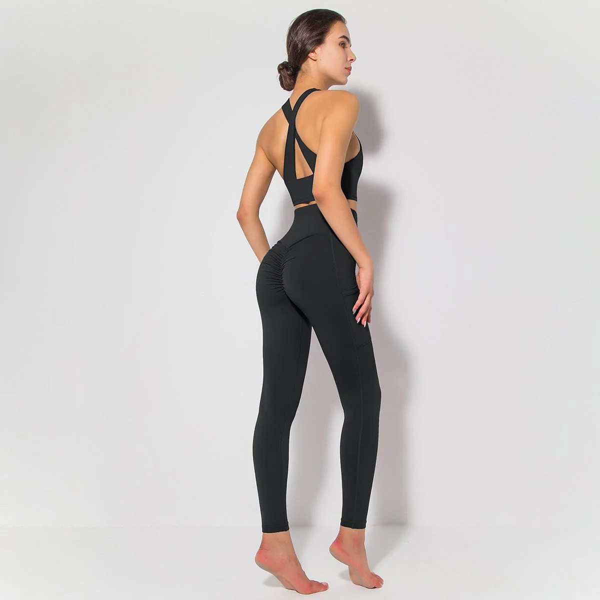 Cross Back Sports Bra & Sculpting Leggings Set - Image 3