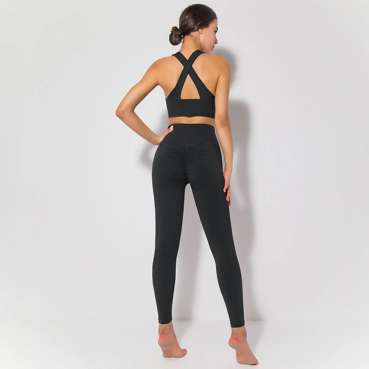 Cross Back Sports Bra & Sculpting Leggings Set - Image 6