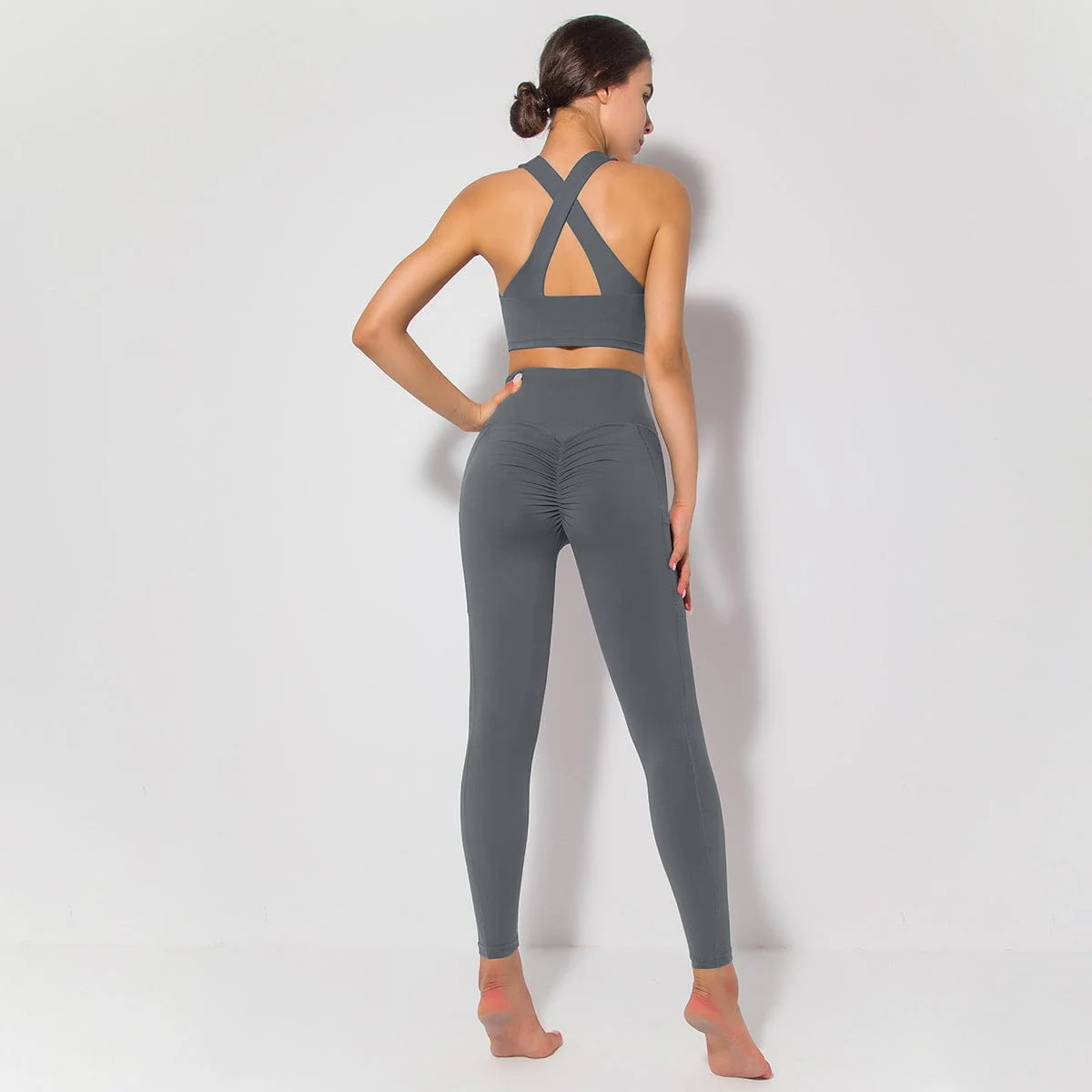 Cross Back Sports Bra & Sculpting Leggings Set - Image 9