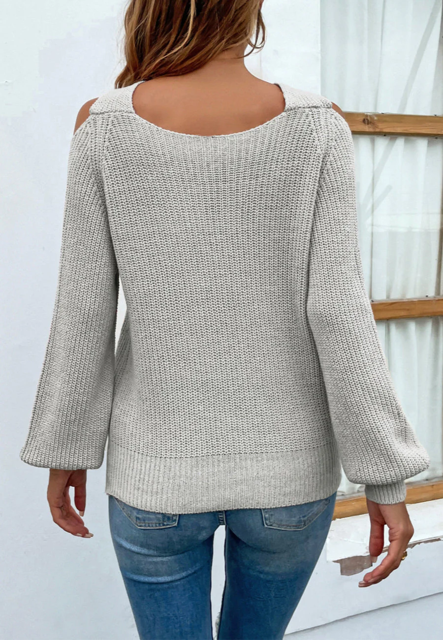 Cross Front Cutout Sweater - Image 4