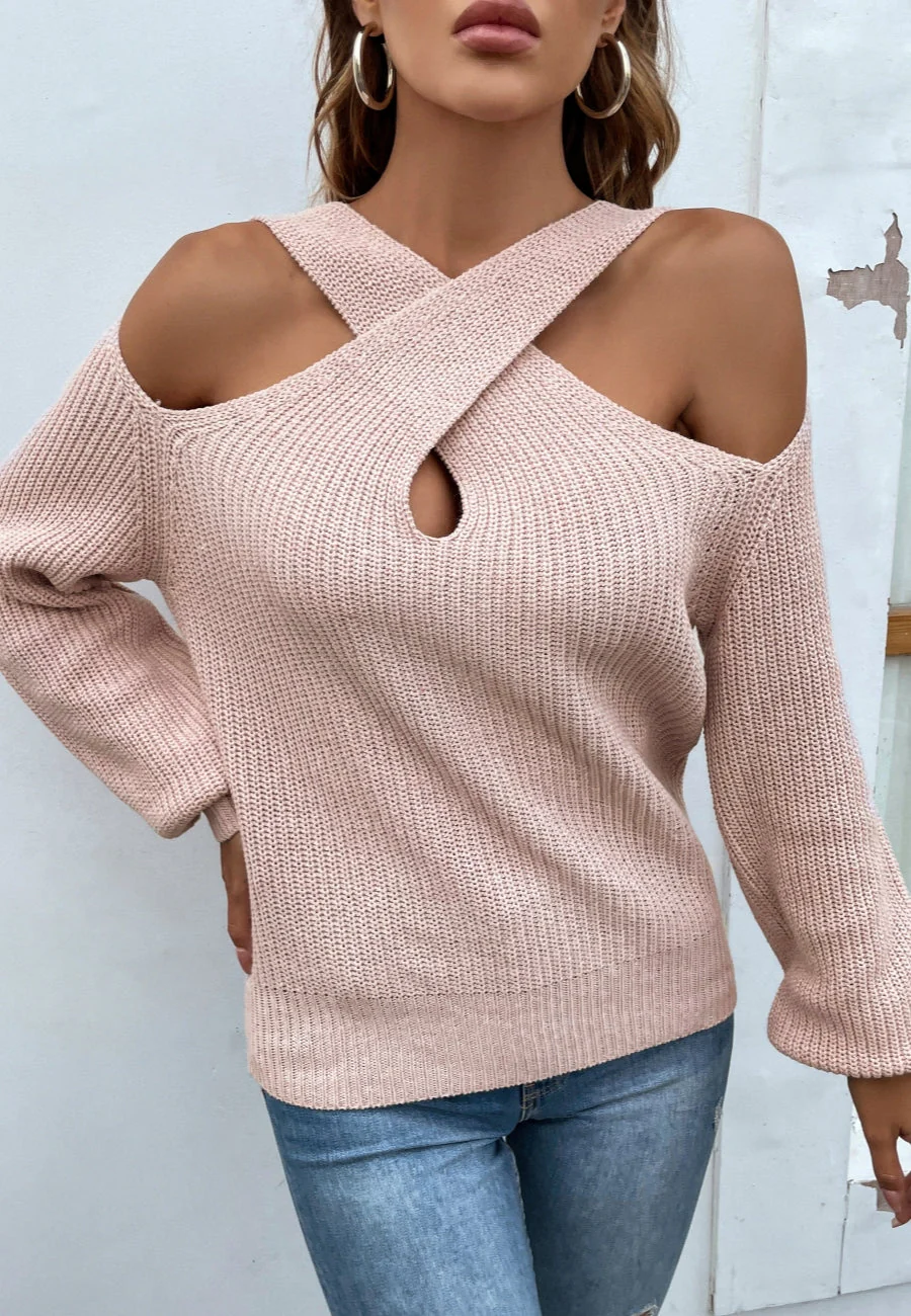 Cross Front Cutout Sweater - Image 5
