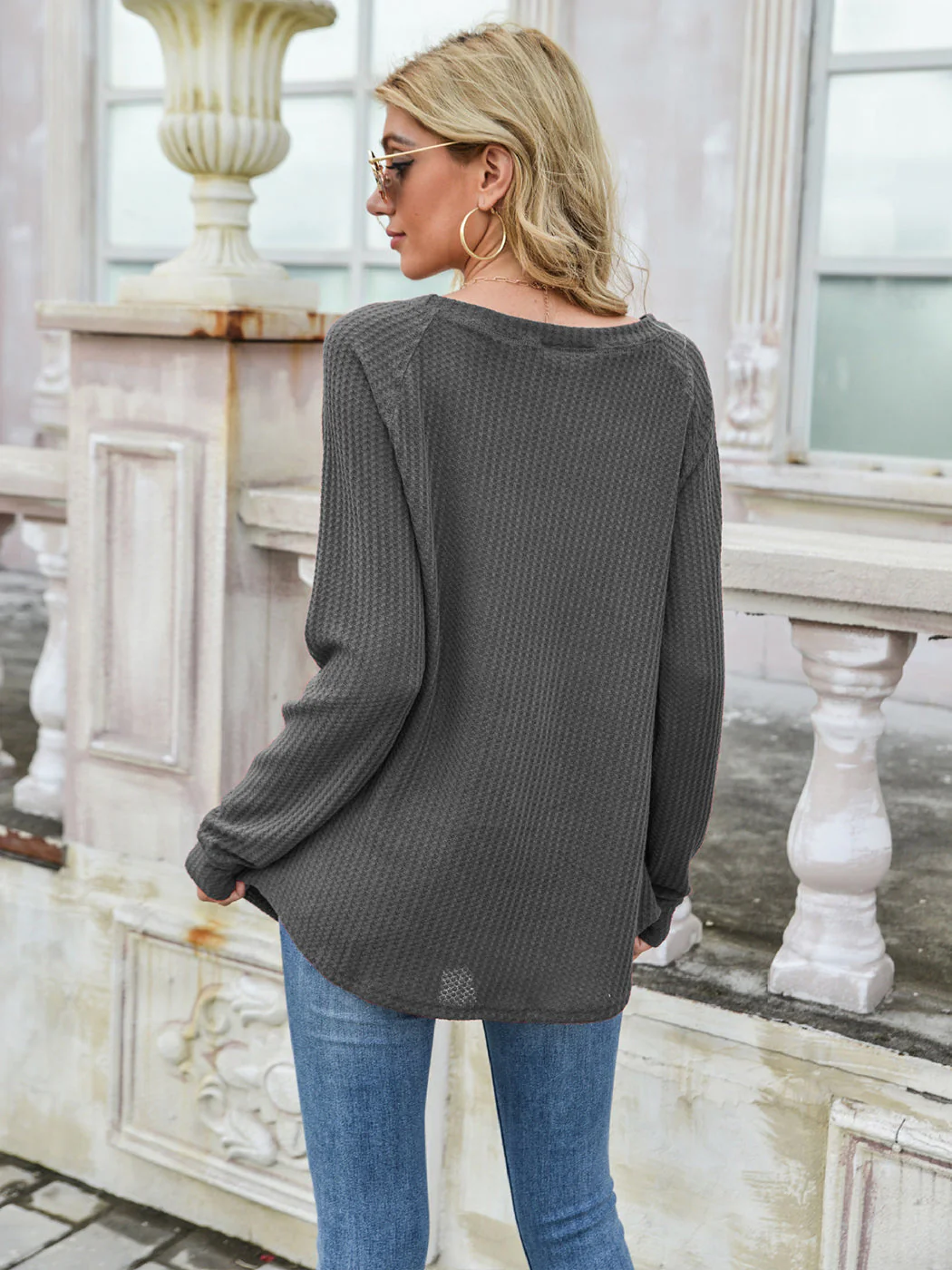 Cross Stitching Textured Pullover - Image 24