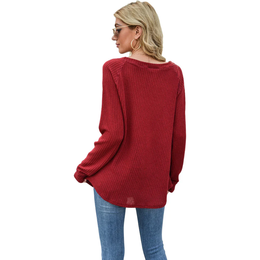 Cross Stitching Textured Pullover - Image 39