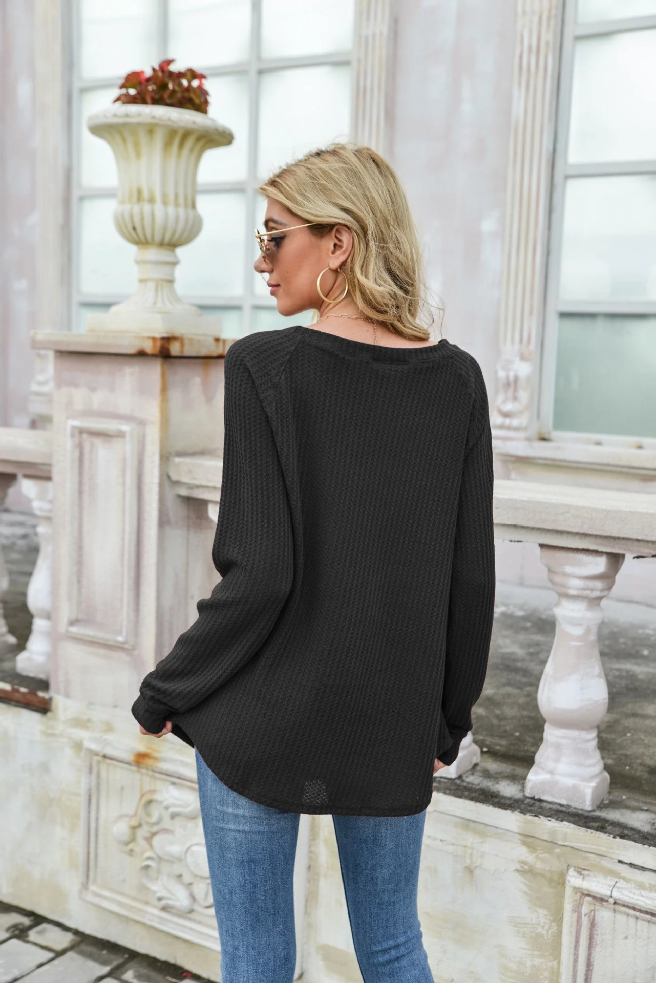 Cross Stitching Textured Pullover - Image 6
