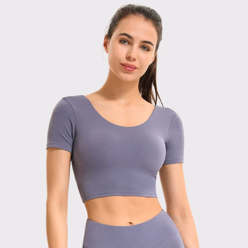 Cross Straps Short Sleeve Active Top - Image 3