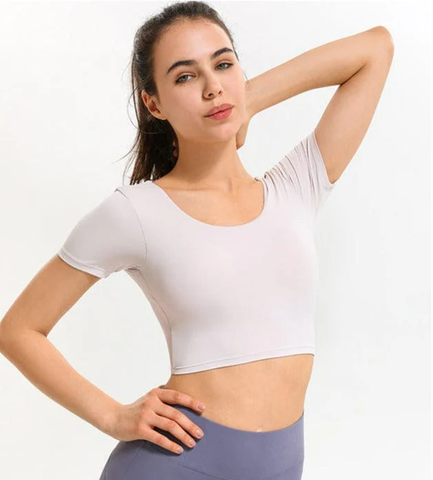 Cross Straps Short Sleeve Active Top - Image 7