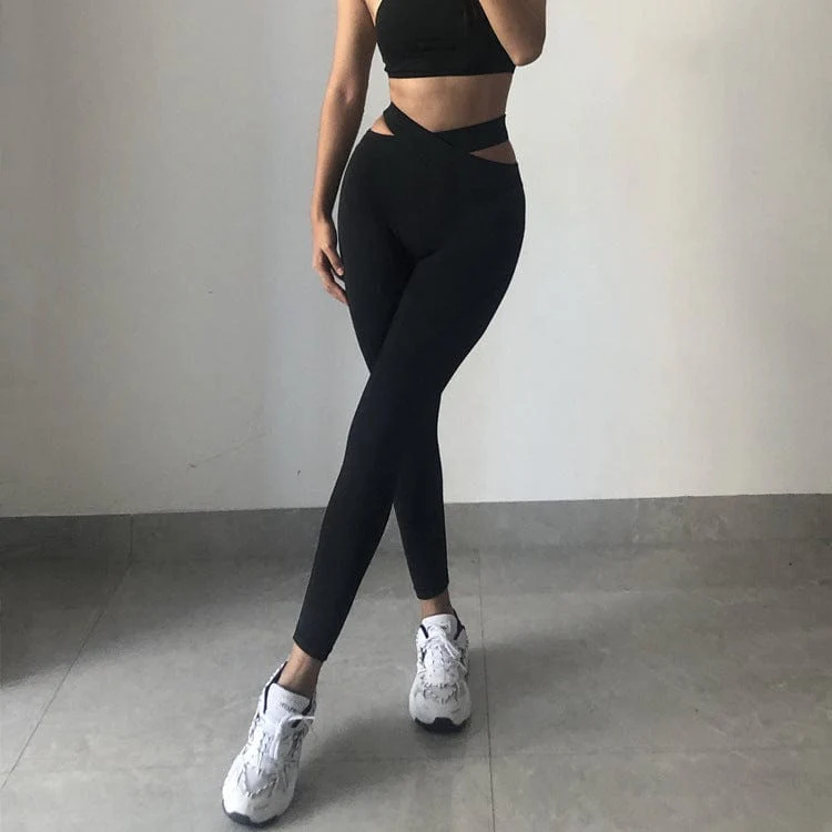 Cross V Waist Leggings - Image 3