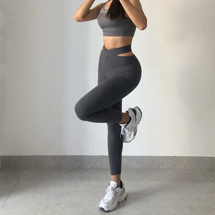 Cross V Waist Leggings - Image 9