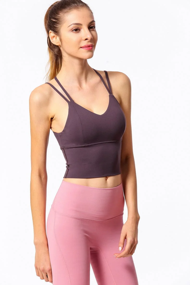 Crossing Back Straps Active Bra Tank - Image 13