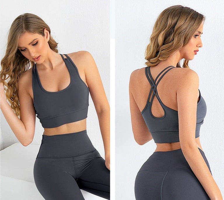Crossing Back Straps Fitness Sports Bra - Image 10