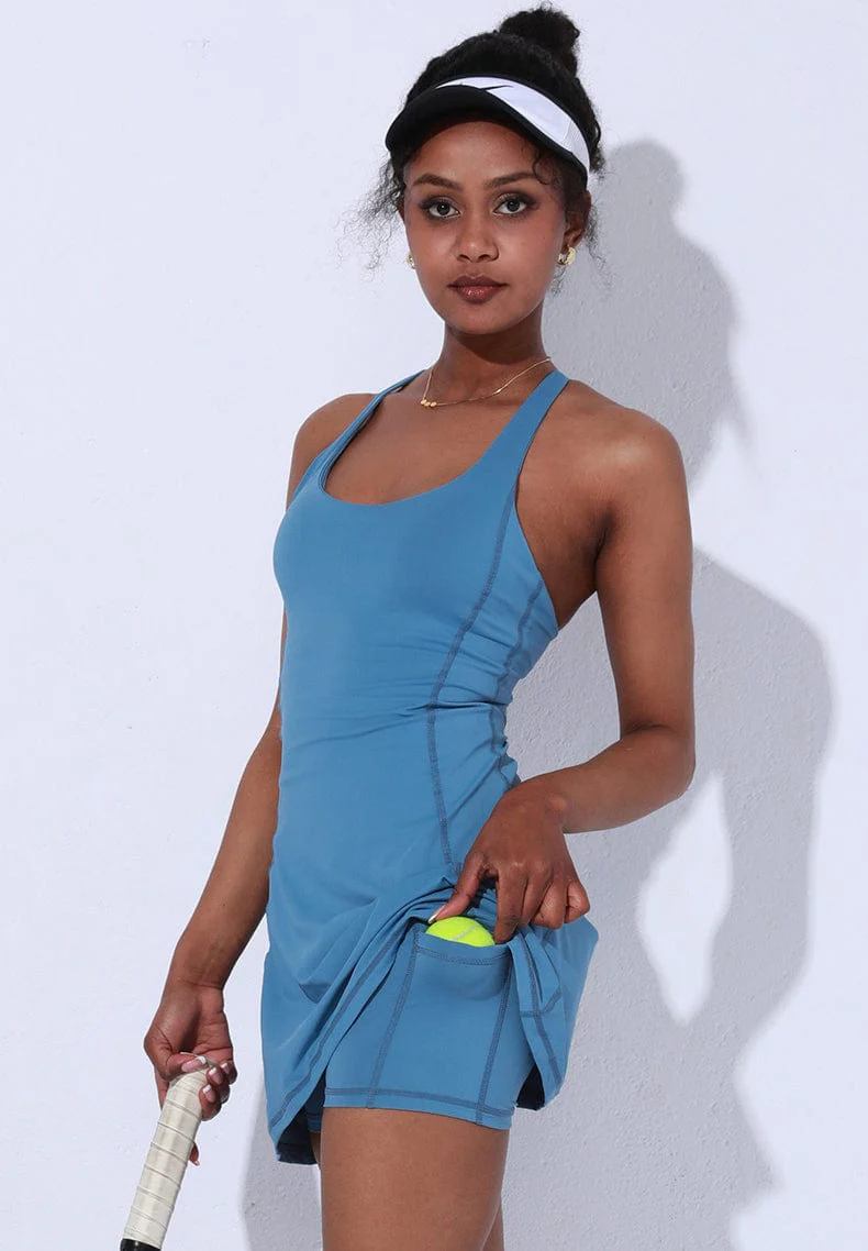 Crossing Back Straps Mini Exercise Dress - Image 2