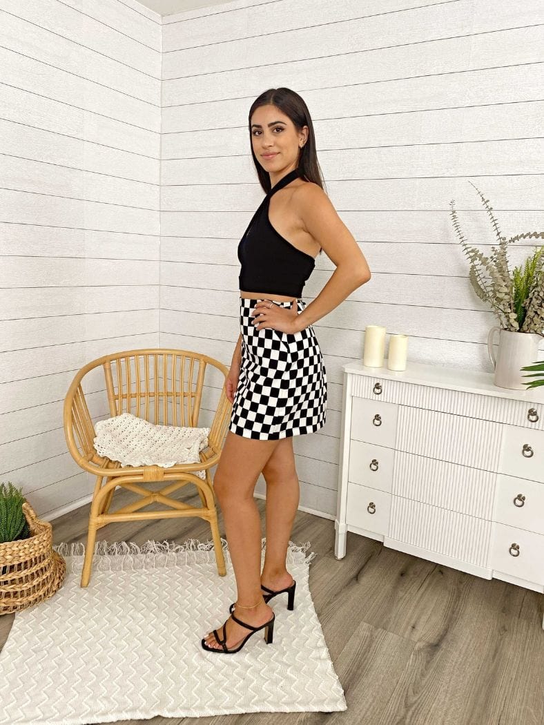 Crossover Halter Cut Out Open Back Crop Top - Image 3