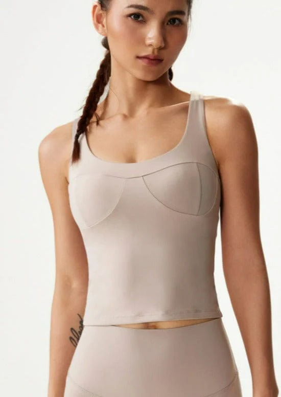 Crossover Racerback Lined Bra Fitness Tank Top - Image 2