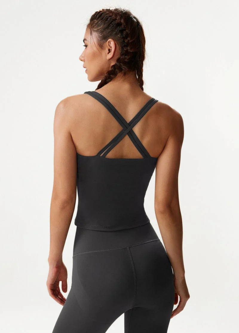 Crossover Racerback Lined Bra Fitness Tank Top - Image 5