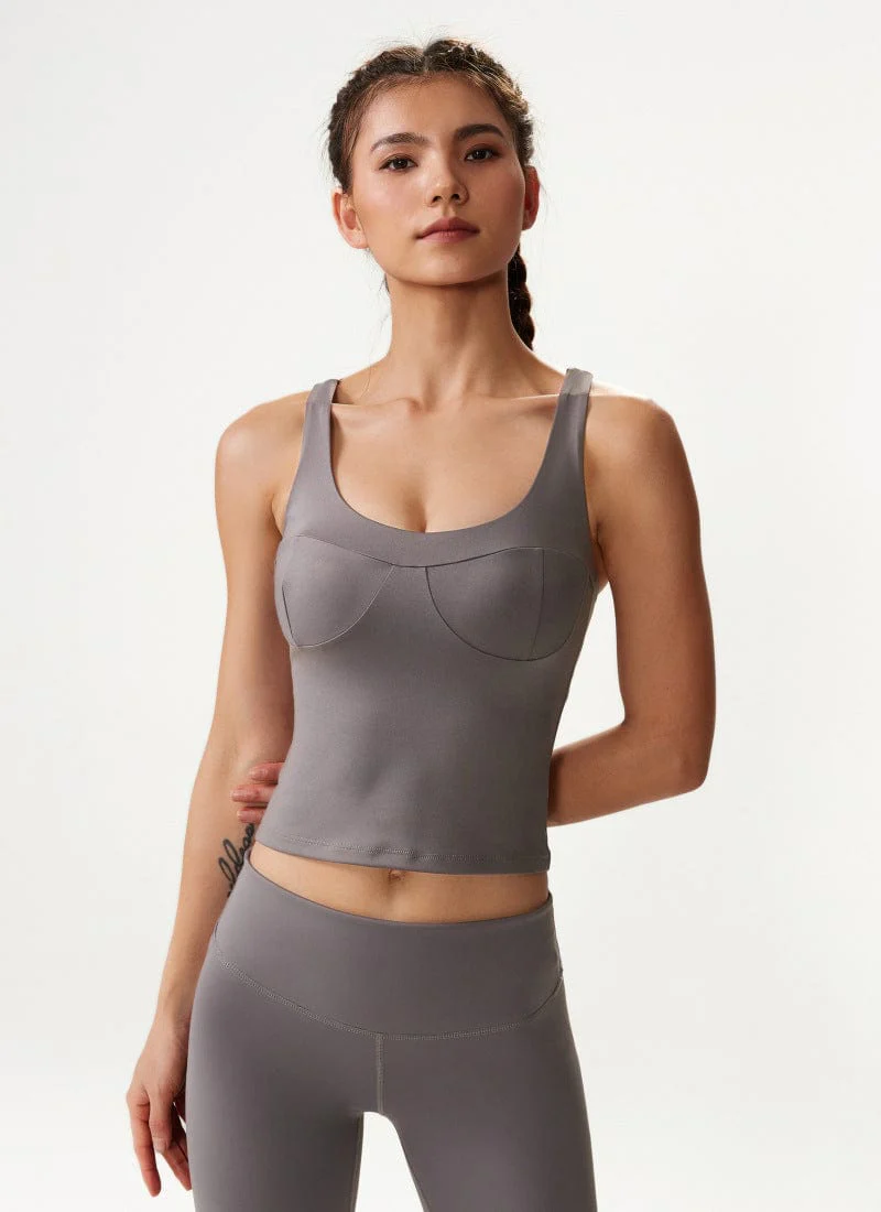 Crossover Racerback Lined Bra Fitness Tank Top - Image 6