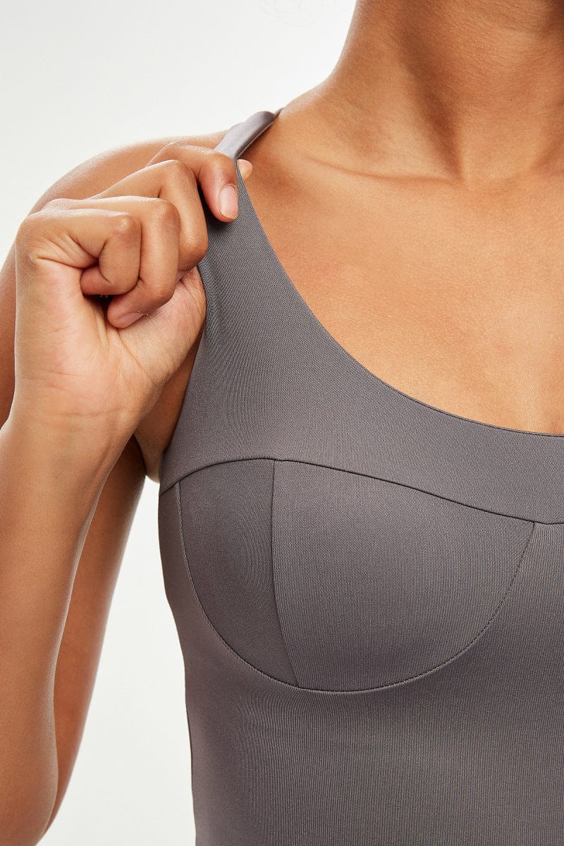 Crossover Racerback Lined Bra Fitness Tank Top - Image 8