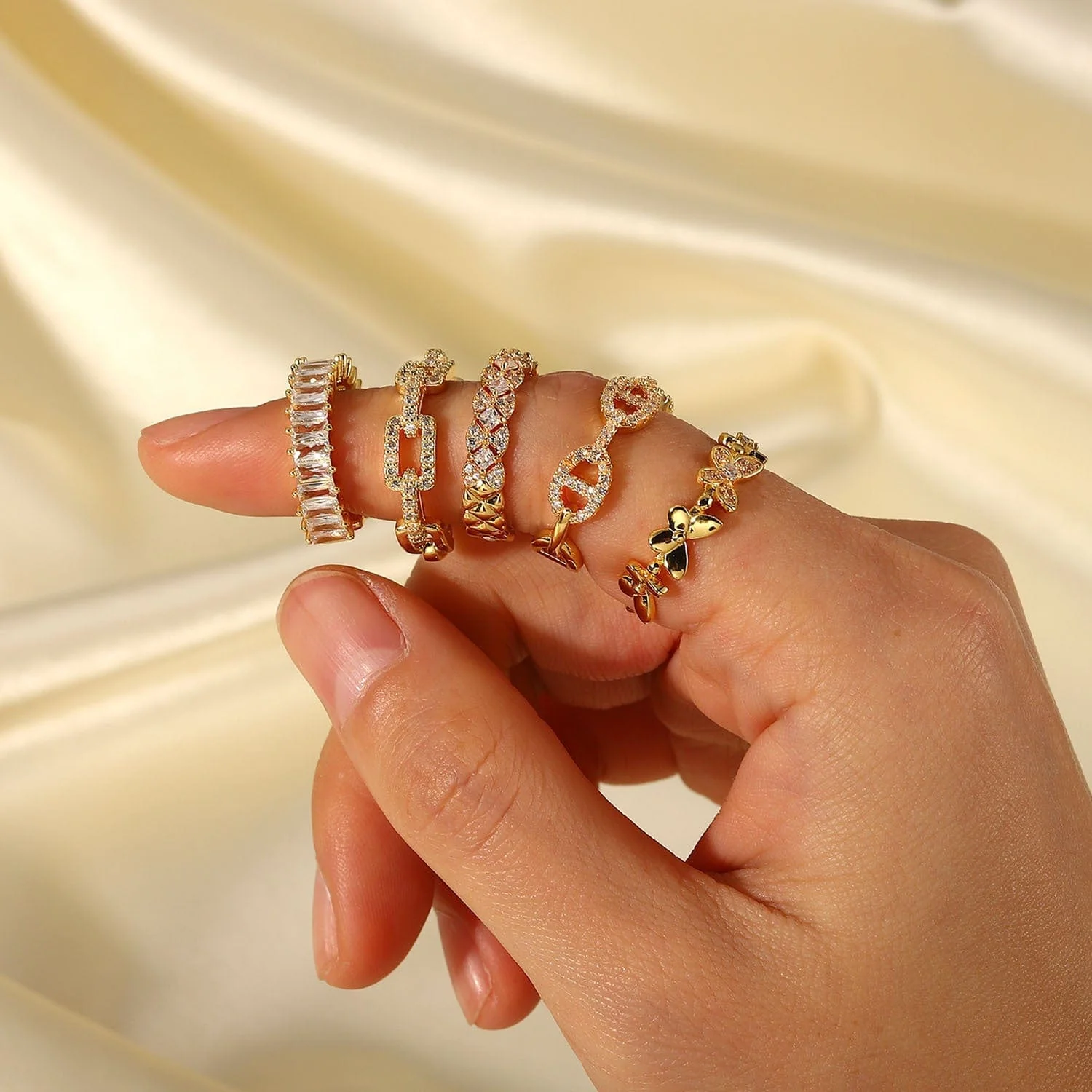 Crystal Design Gold Ring Variety - Image 2