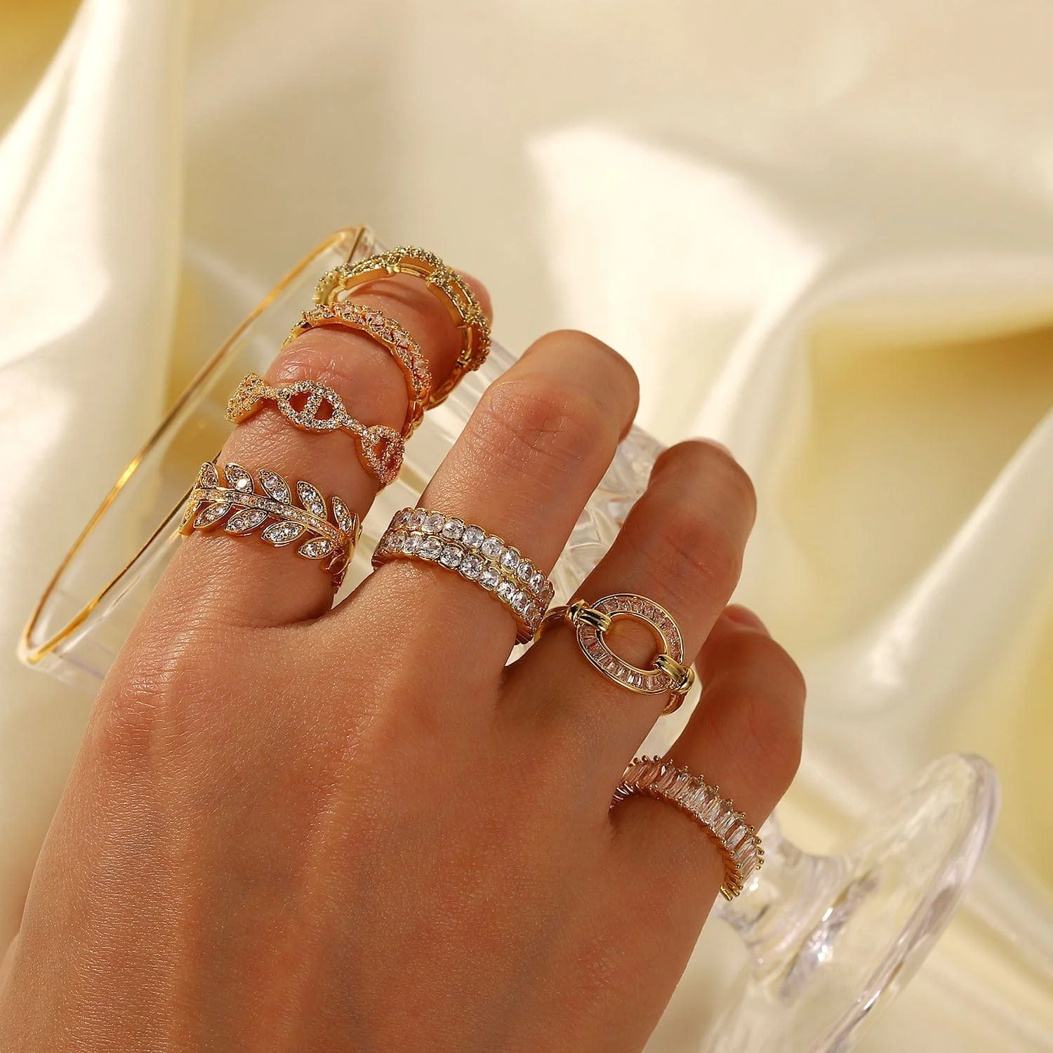 Crystal Design Gold Ring Variety - Image 4