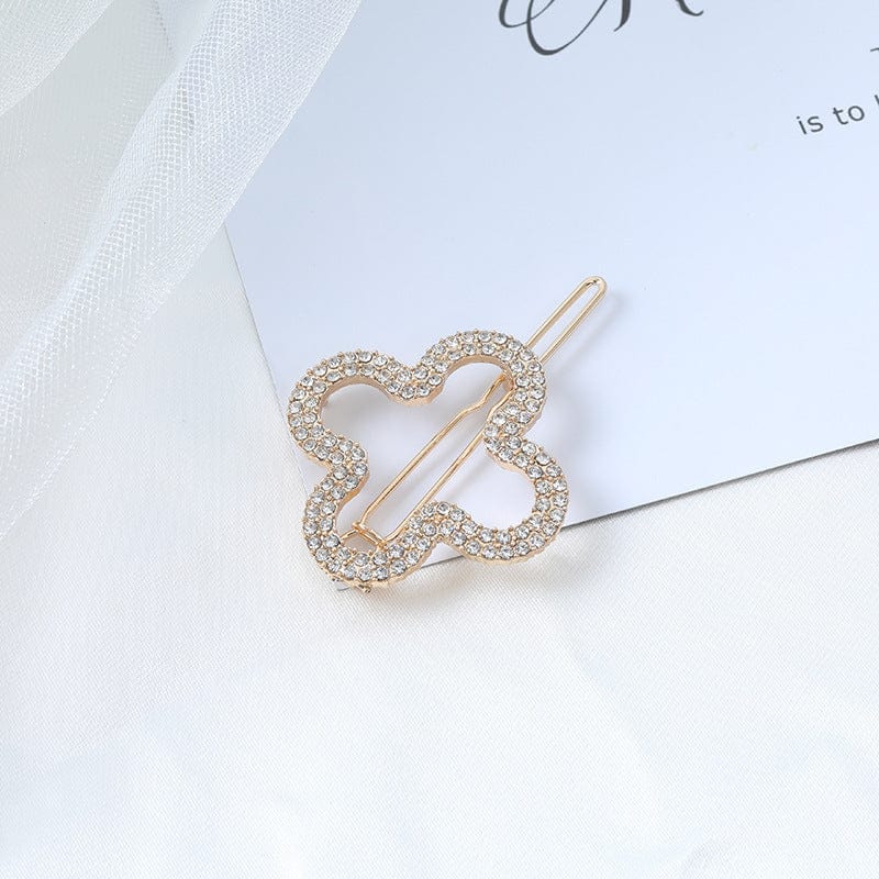 Crystal Embellished Clover Hair Pin - Image 2