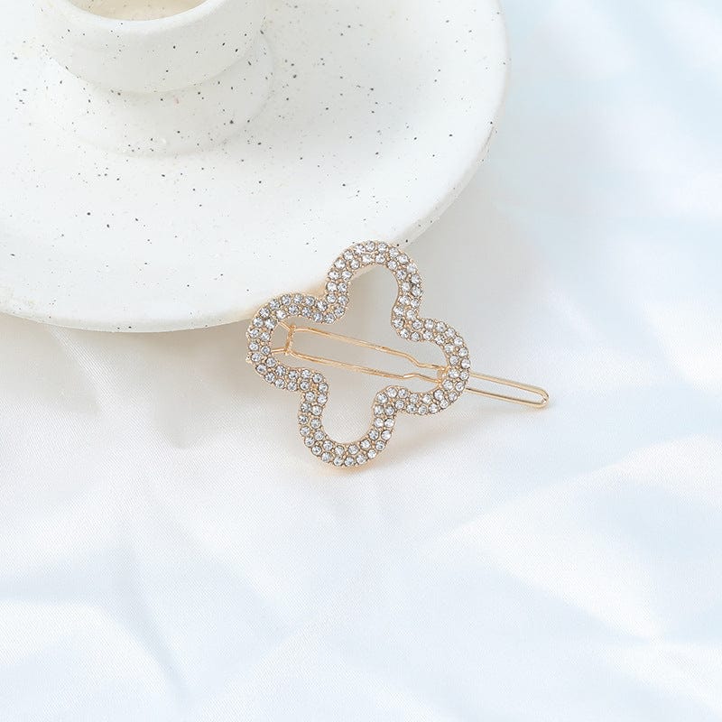 Crystal Embellished Clover Hair Pin - Image 3