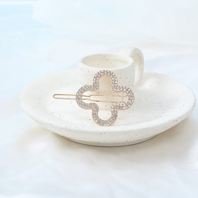 Crystal Embellished Clover Hair Pin - Image 4