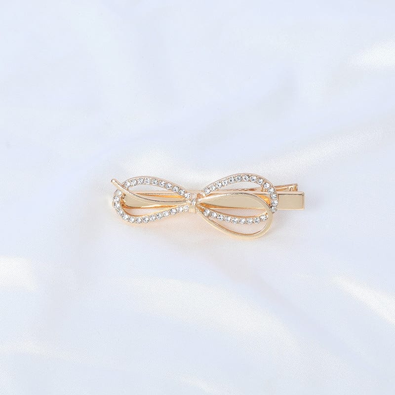 Crystal Embellished Round Bow Hair Pin - Image 2