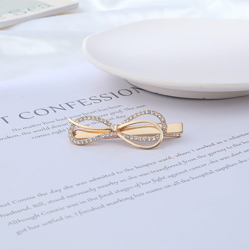 Crystal Embellished Round Bow Hair Pin - Image 4