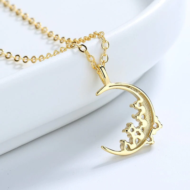 Crystal Moon 925 Sterling Silver Necklace - Image 3