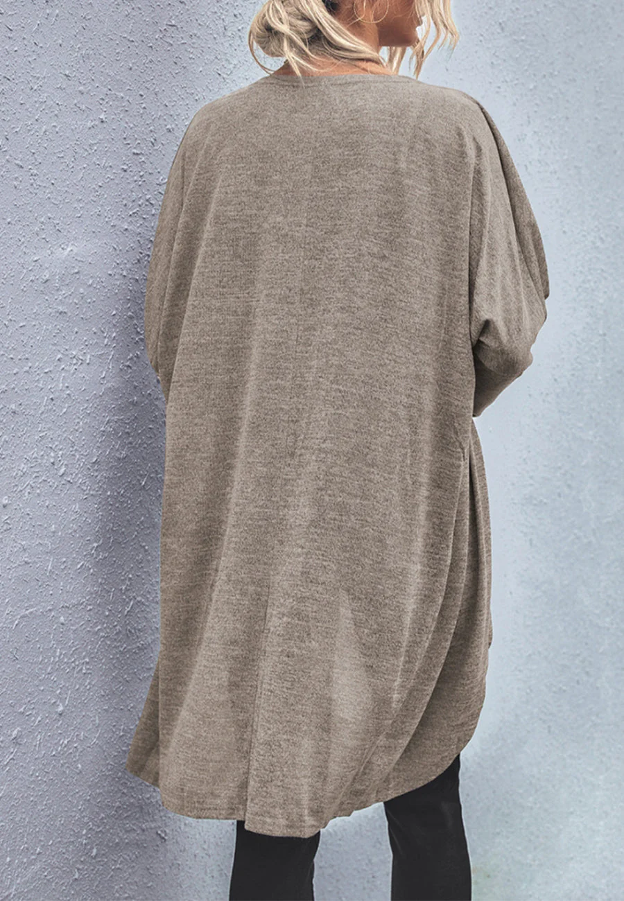 Curved Open Front Light Cardigan - Image 5