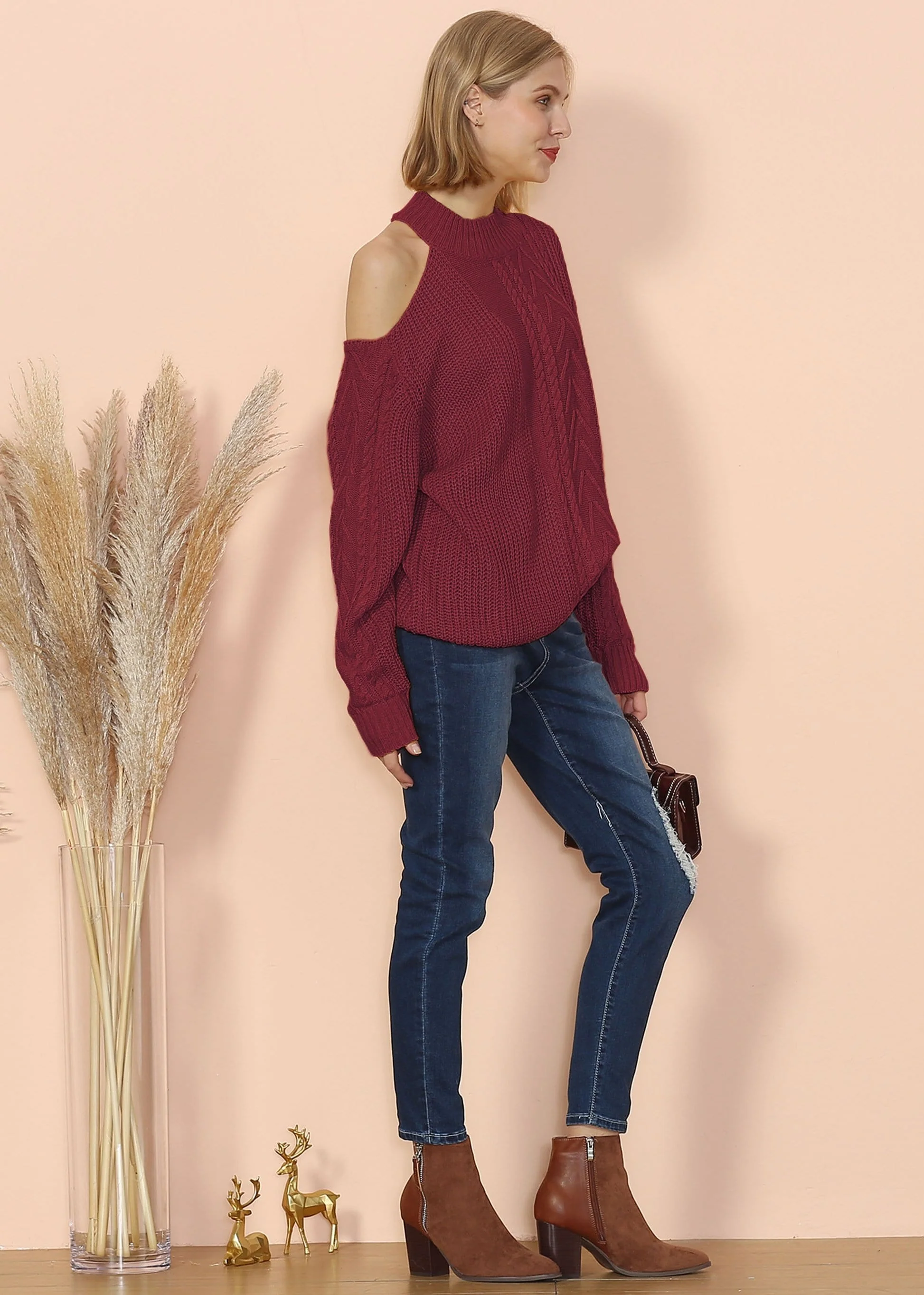Cut Out Cable Knit Sweater - Image 2
