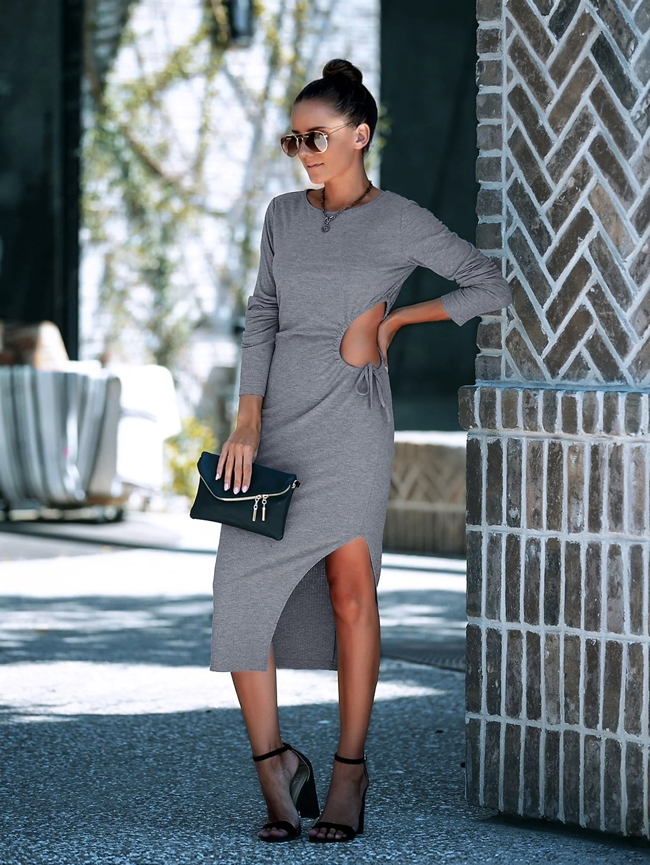 Cut Out Drawstring Side Dress - Image 8