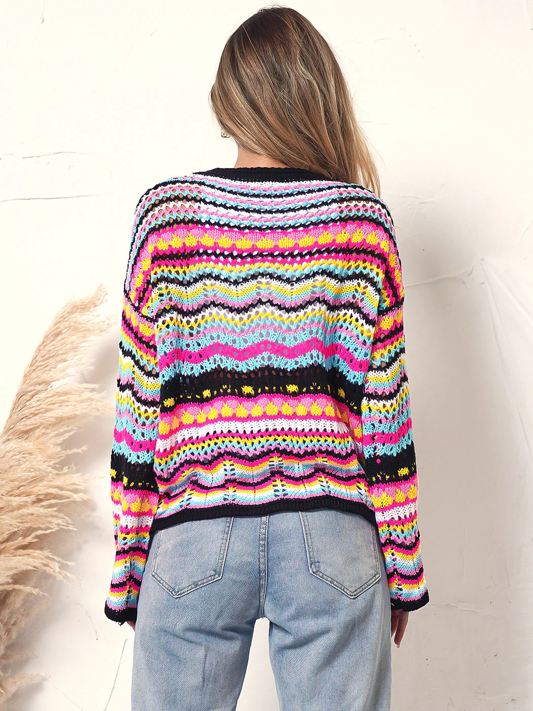 Cut Out Knitted Boho Sweater - Image 12