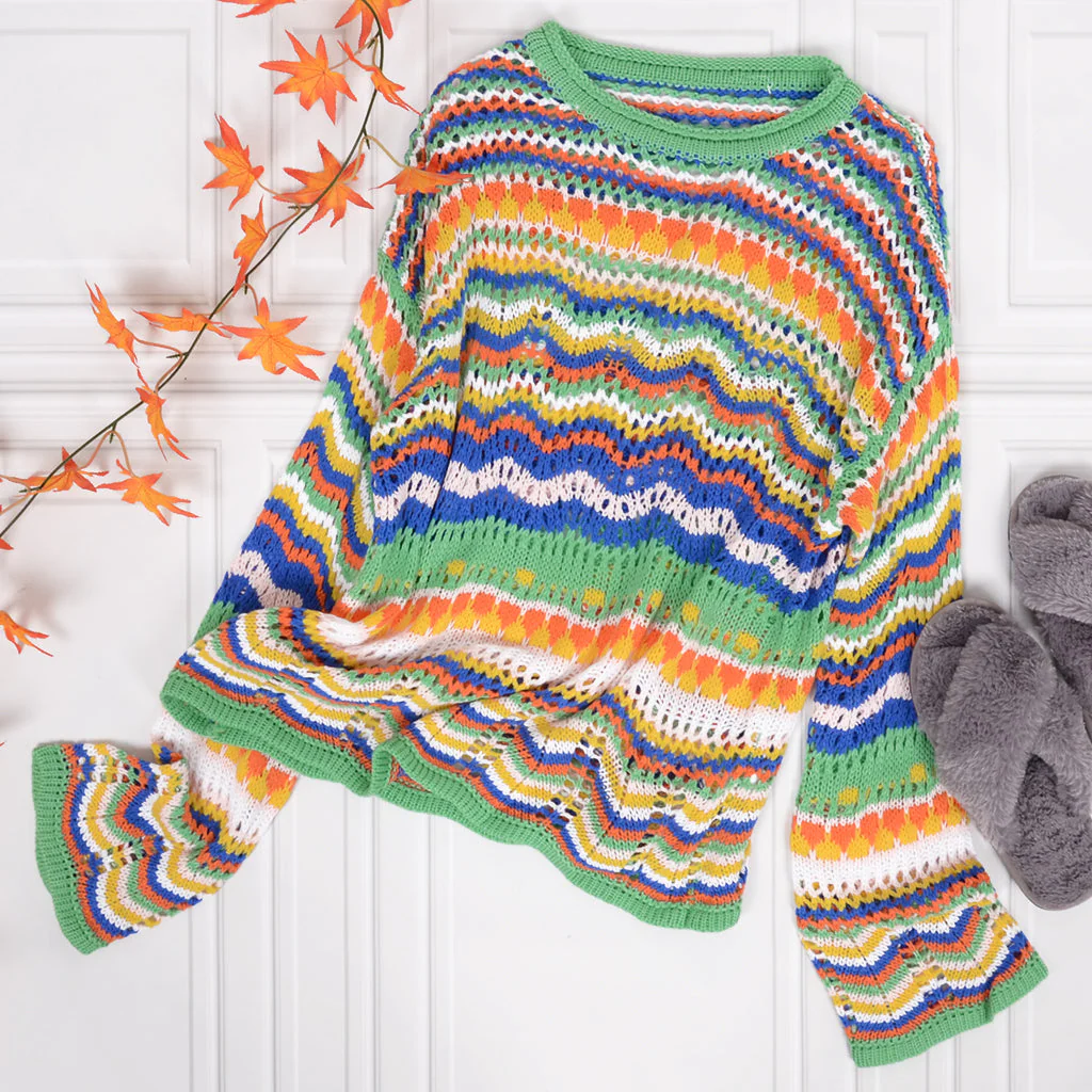 Cut Out Knitted Boho Sweater - Image 20