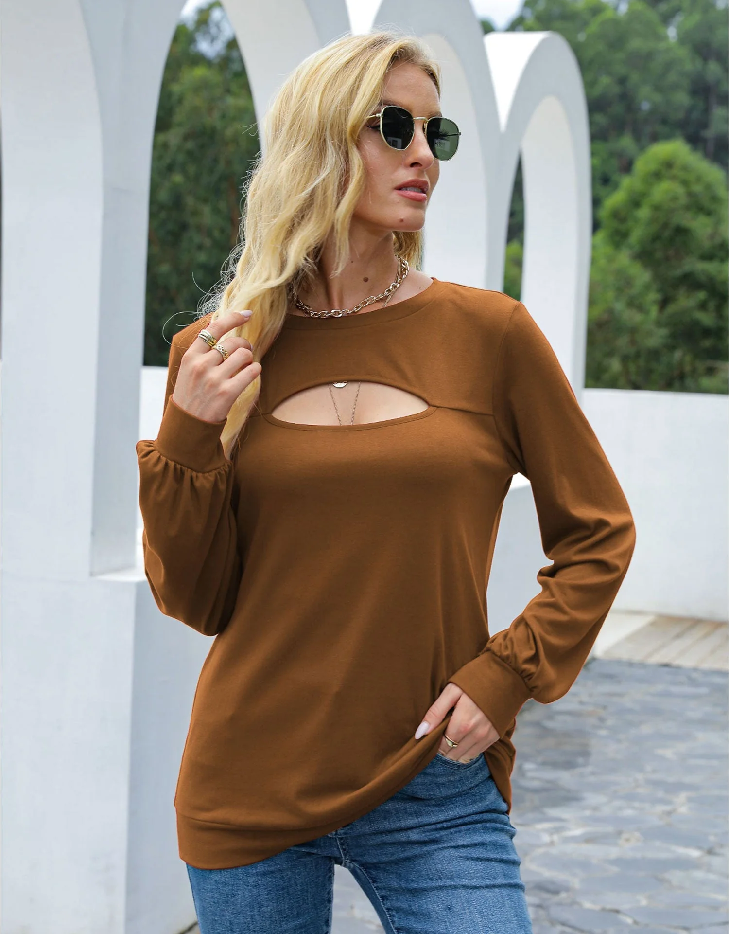 Cut Out Pullover Long Sleeve - Image 19