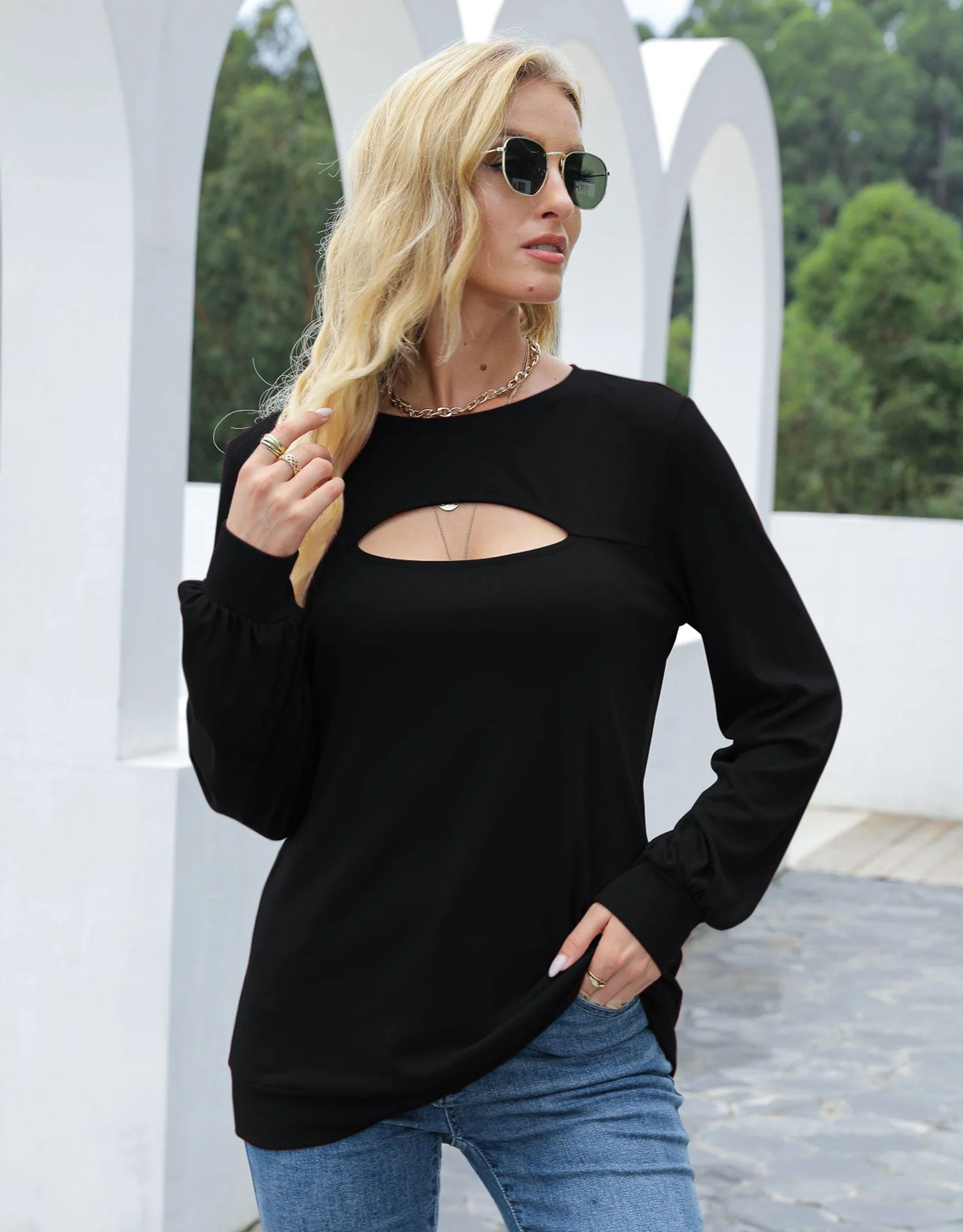 Cut Out Pullover Long Sleeve - Image 5