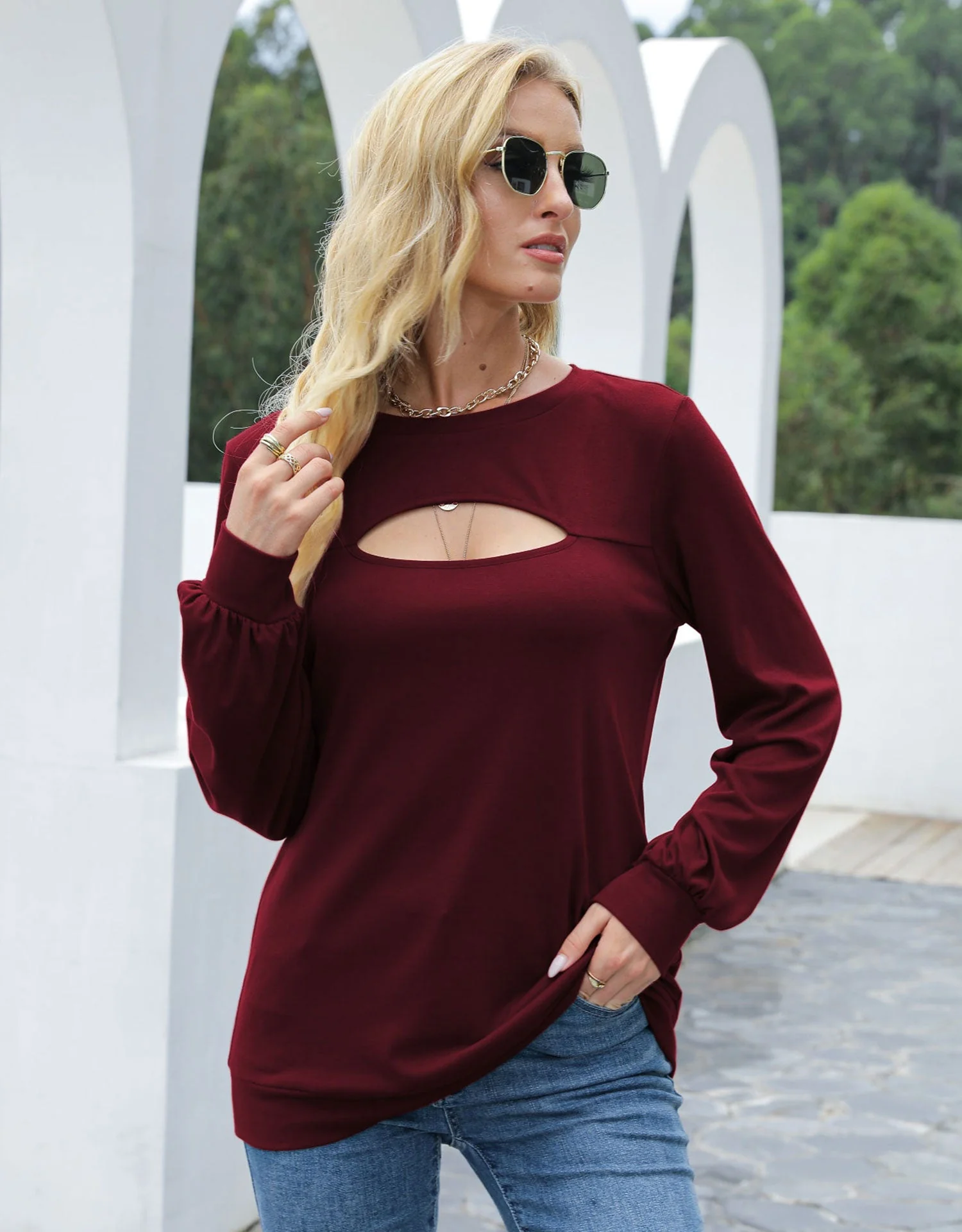 Cut Out Pullover Long Sleeve - Image 8