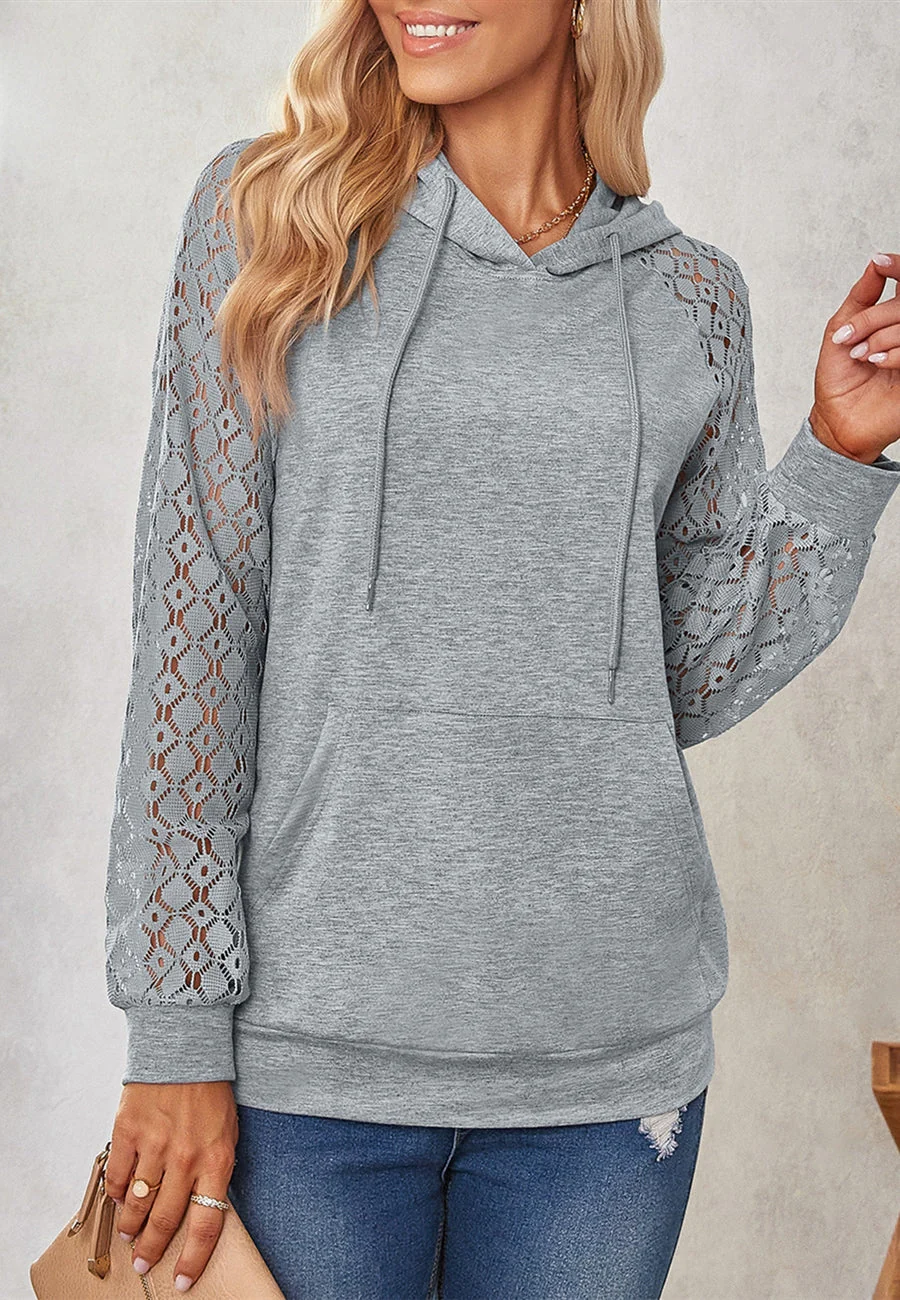 Dainty Lace Sleeve Hoodie - Image 10